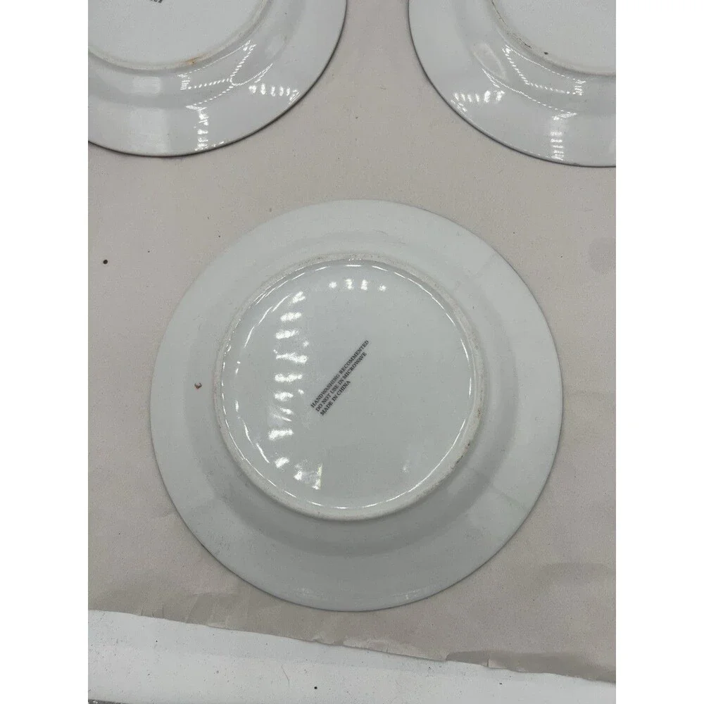 Set 3 Christmas Santa Salad Plates 8